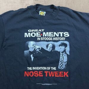 Vtg The Three Stooges "Great Moe-Ments" Graphic Shirt XL Single Stitch 90s USA